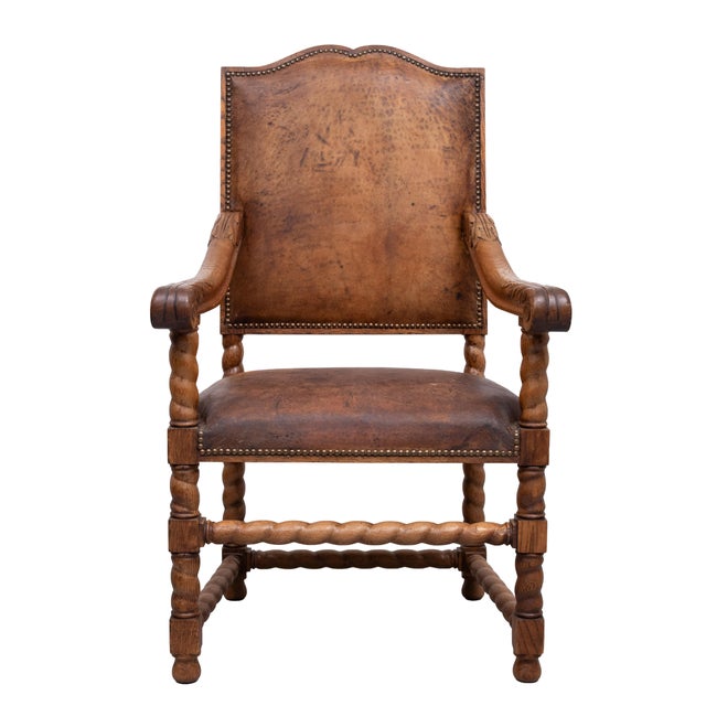 Antique Dutch Baroque Armchair in Oak, 1880 For Sale - Image 16 of 16