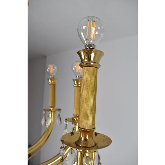 1950's Italian Crystal Chandelier by Oscar Tolasco for Lumi Milano For Sale - Image 9 of 13
