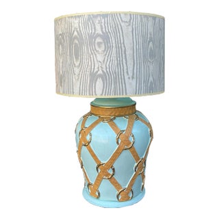 Equestrian Inspired Faux Bois & Faux Bamboo Table Lamp by Chelsea House For Sale