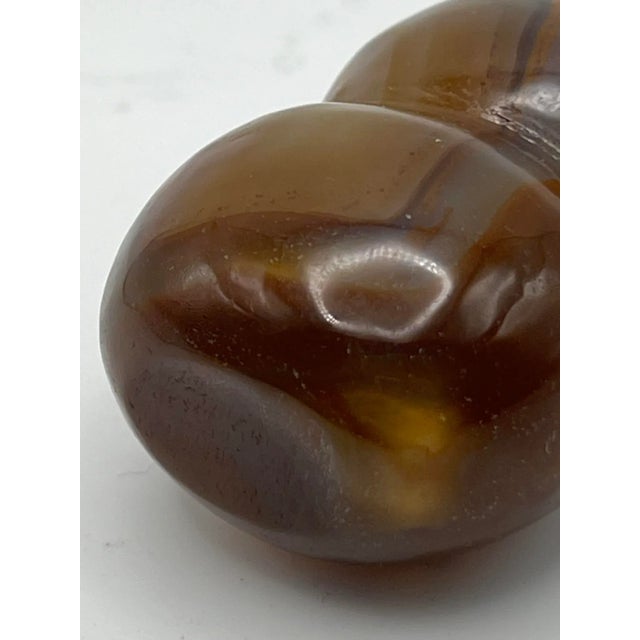 Vintage Chalcedony Double Gourd Snuff Bottle For Sale - Image 9 of 14