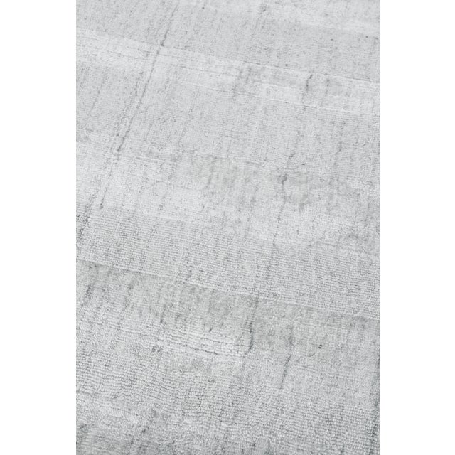 Transitional Iscar Hand loom Wool/Viscose Ivory Rug-10'x14" For Sale - Image 3 of 8