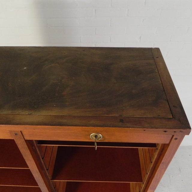 Wood Oak Roller Shutter Cabinet, 1950s For Sale - Image 7 of 18