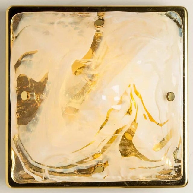 Square Marbled Glass Flush Mount attributed to Hillebrand, 1960 For Sale - Image 10 of 12