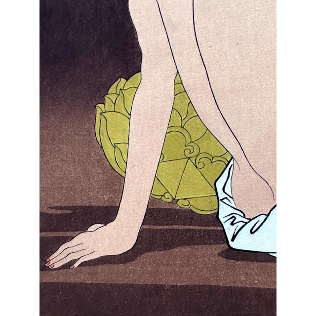 Framed Rare Japanese Woodblock Print Le Genie Sans Nom by Paul Jacoulet For Sale - Image 9 of 15