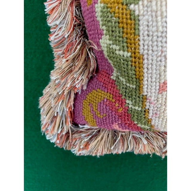 Vintage French Country Needlepoint Pillow For Sale In Los Angeles - Image 6 of 11