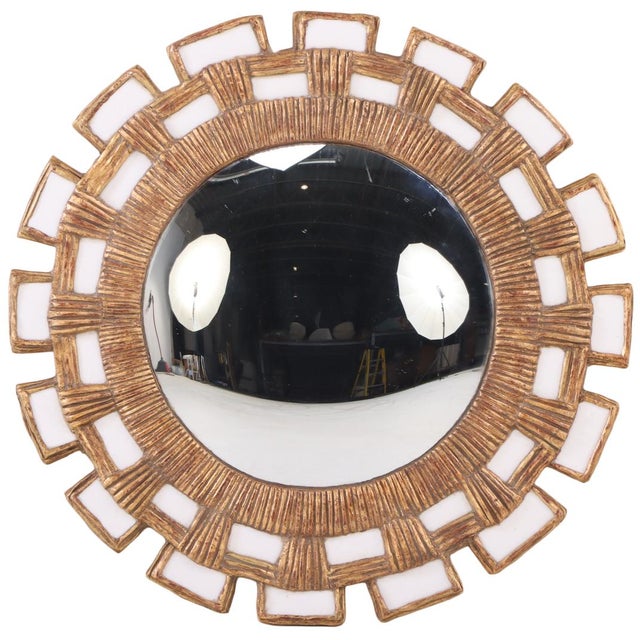 Gold A Snow White Glass and Resin Mirror, in the Manner of Line Vautrin. Contemporary. For Sale - Image 8 of 8