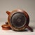 Wood Vintage Yixing Zisha Teapot With Box – Hand-Painted Gilt Landscape Teapot For Sale - Image 7 of 9