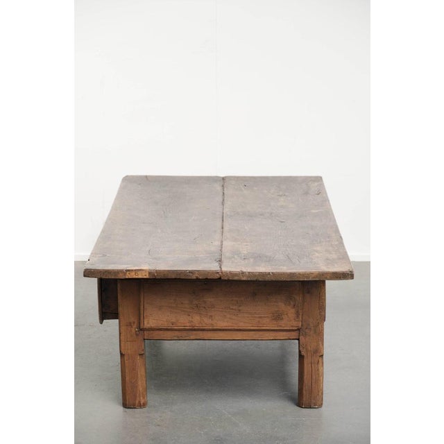 Antique Southern European Fruitwood Coffee Table with Drawer For Sale - Image 6 of 13