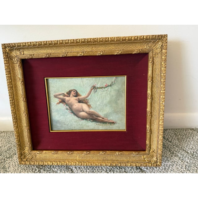 Wood Antique Nude Painting For Sale - Image 7 of 10
