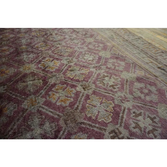 1900s Antique Large Chinese Diamond Grid Purple Baotou Knotted Runner Rug For Sale In New York - Image 6 of 12