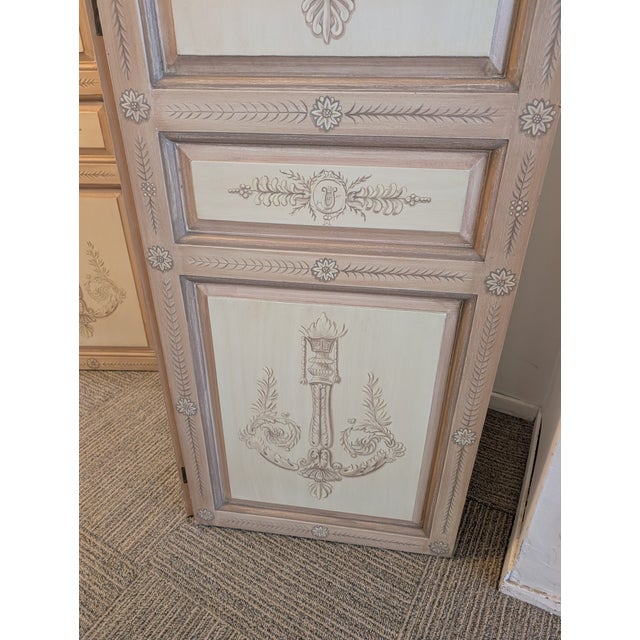 Maitland-Smith Hand Painted Regency Room Divider Screen For Sale - Image 11 of 18