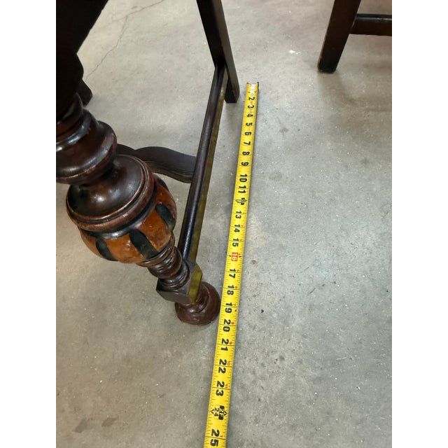 Brown 1920s Queen Ann Style Hand Carved European English Tudor Style Dining Side Chair Pair For Sale - Image 8 of 10