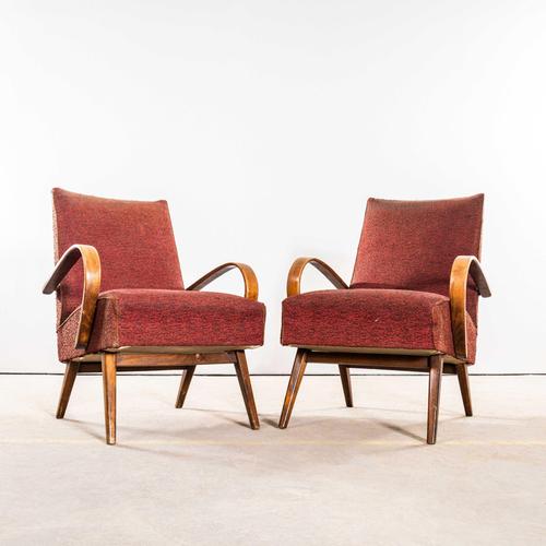 Armchair in Rust Bouclé Fabric by Jaroslav Šmídek, 1950s For Sale - Image 9 of 9