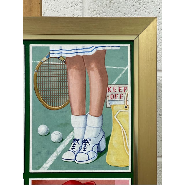 Red Vintage English Woman Tennis Player Picnic Basket Smoking 1960's 1970's England 2013 For Sale - Image 8 of 11