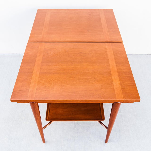 Brown 1950s Mid Century Floating Top Teak Side Tables by Robsjohn-Gibbings for Widdicomb For Sale - Image 8 of 12