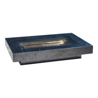 Alain Delon for Maison Jansen Mid Century Brass, Chrome and Lacquered Coffee Table For Sale