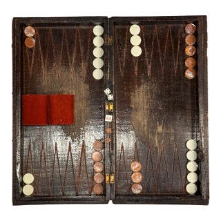 Mid 20th Century Wooden Backgammon Board For Sale