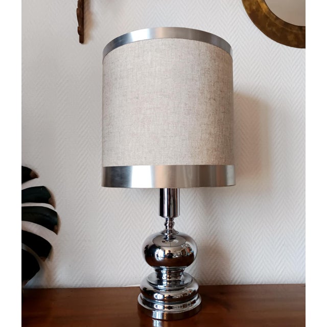 1980s Chrome Lamp in the style of Philippe Barbier, 1970s For Sale - Image 5 of 8