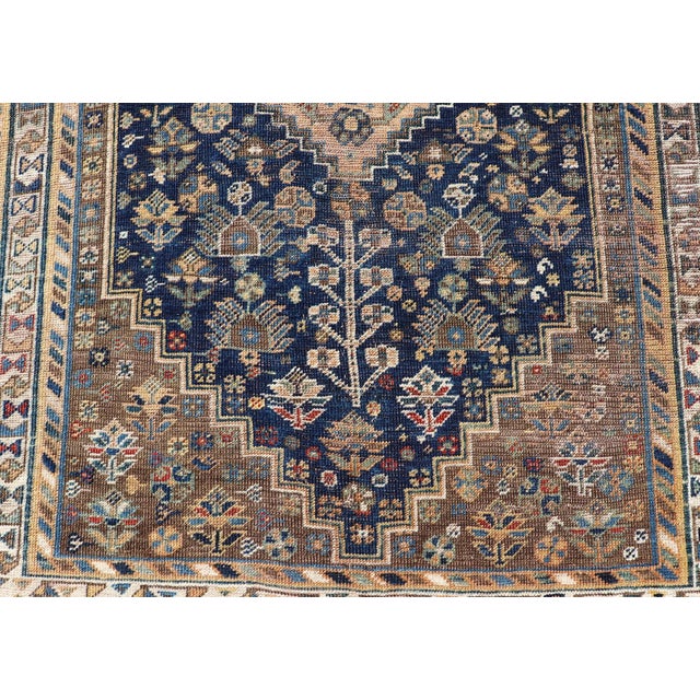 Antique Persian Shiraz Rug With Rich Tribal Motifs and Medallion 3'6 X 5'4 For Sale In Atlanta - Image 6 of 11