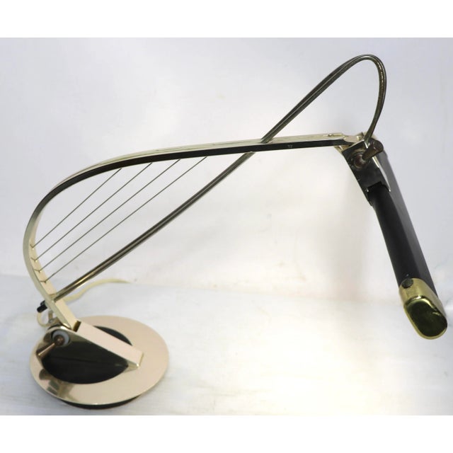 1960s Adjustable Mid Century Harp Form Desk Lamp by Cannon Ca.1950's Made in Usa For Sale - Image 5 of 10