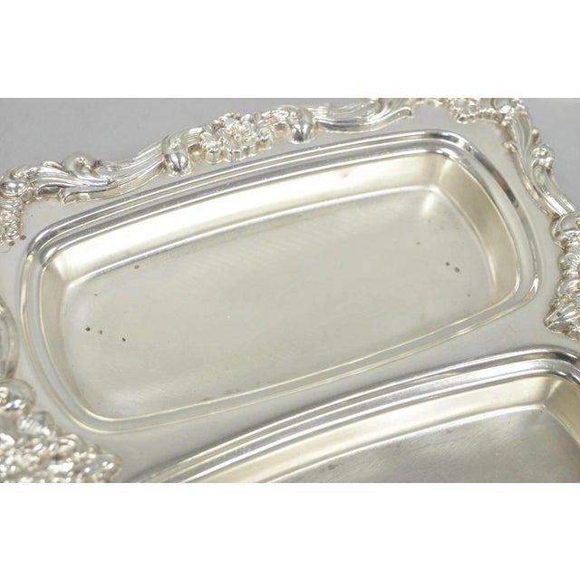 Vintage Poole Lancaster Rose Victorian Silver Plated Twin Double Butter Dish (B) For Sale - Image 13 of 15