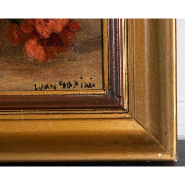Mid 20th Century Mid 20th Century Ivan Gorini, Still Life with Flowers, Oil on Panel For Sale - Image 5 of 7