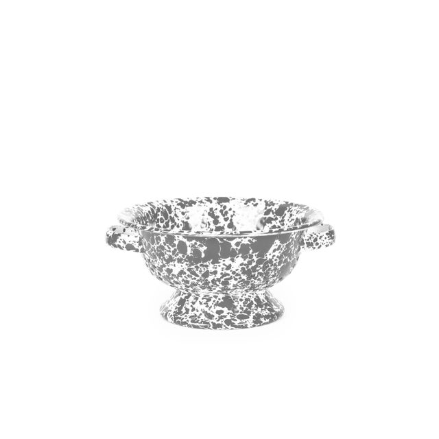 Crow Canyon Home Splatterware, Small Berry Colander in Grey & White For Sale - Image 4 of 4