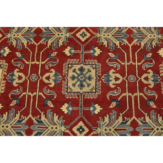Kazak Rug 10′ X 14’5” Red Wool Traditional Hand-Knotted Oriental Carpet For Sale In Philadelphia - Image 6 of 15
