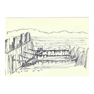 1970s Robert Angeloch Montauk Docks Landscape For Sale