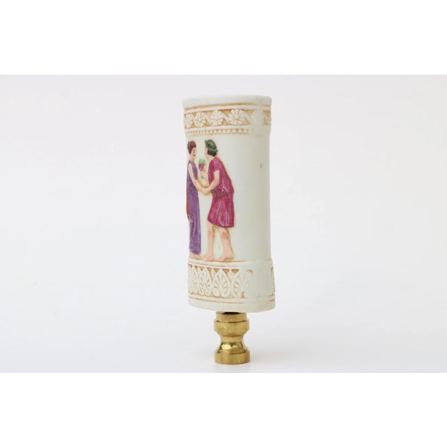 Grand Tour Schafer & Vater Neoclassical Style Lamp Finial on Brass Hardware For Sale - Image 3 of 6
