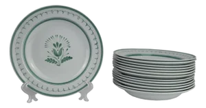 1950s Green Thistle Dinner Plates, Arabia of Finland - Set of 14