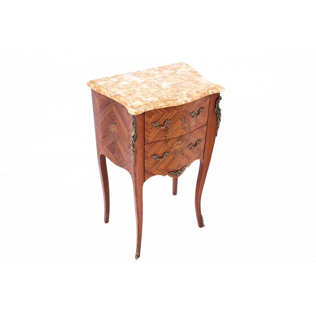 Antique Bedside Tables with Stone Top, France, 1890s, Set of 2 For Sale - Image 6 of 13