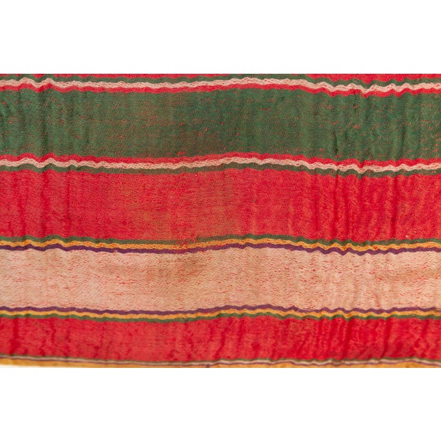 Kaya Striped Gujarati Mashru Lumbar Pillow For Sale - Image 4 of 7