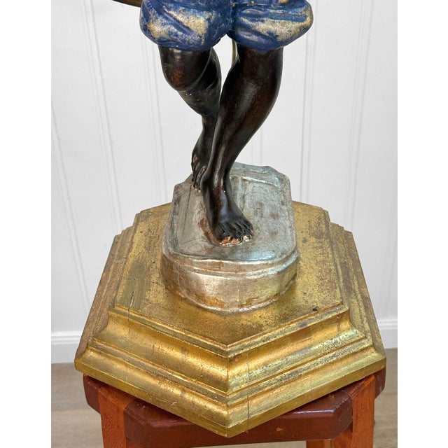 Vintage Italian Venetian Figural Boy Candelabra Table Lamp For Sale - Image 12 of 16