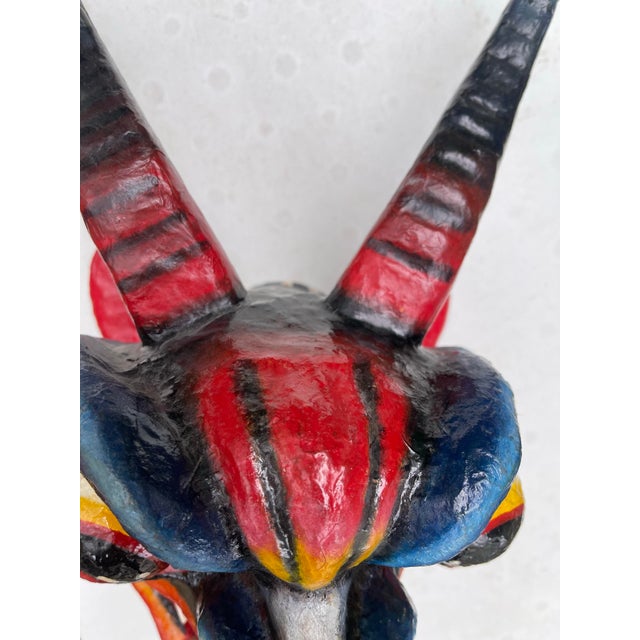 Vintage 1970’s Mexican Papier-Mâché Diablo Mask For Sale In Cleveland - Image 6 of 9