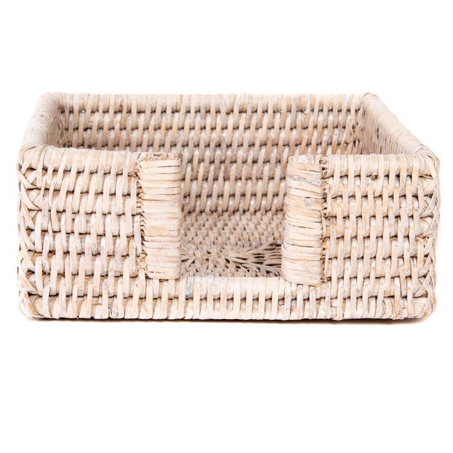 Artifacts Rattan Cocktail Napkin Holder For Sale - Image 4 of 5