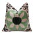 Luxury Blush & Sage Silk Velvet Throw Pillow 20x20 | Handmade Botanical Designer Cushion For Sale
