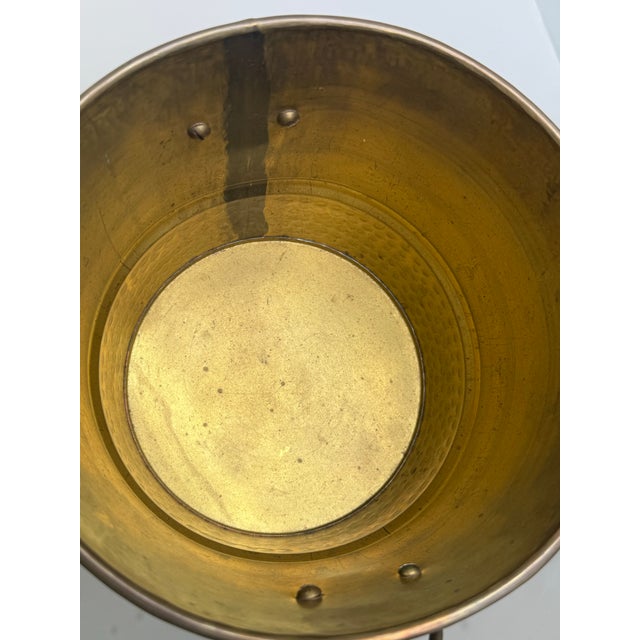 1970s 1970s Hollywood Regency Bamboo Brass Wine/Champagne Bucket on Stand For Sale - Image 5 of 10