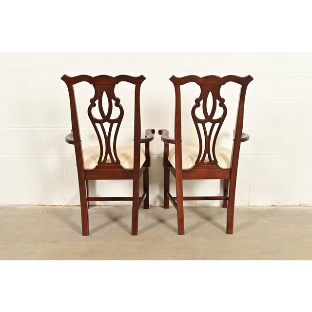 Thomasville Georgian Carved Mahogany Dining Chairs, Set of Eight For Sale - Image 11 of 13