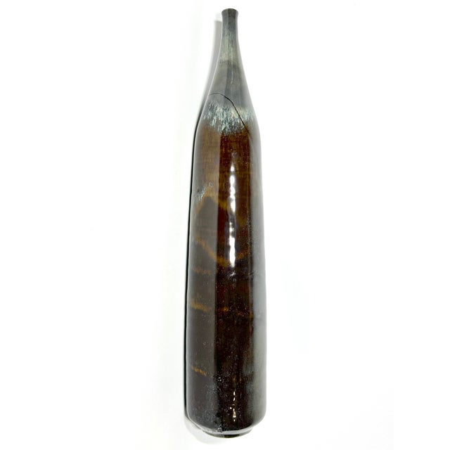 Item: Tall Cylindrical Bottle Artist(s): Gertrud (1908-1971) & Otto Natzler (1908-2007), Austrian. Material: Earthenware....
