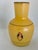 Palm Beach Style Vintage Yellow Glass Vase With Two Hand Painted Parrots Adorning the Front Face For Sale - Image 4 of 10