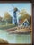 Black Mid Century Oil Painting Framed For Sale - Image 8 of 10