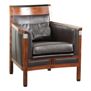 Art Deco Armchair from the Decoforma Series with Dark Brown Cowhide Leather Upholstery by Schuitema For Sale