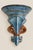 Vintage Ceramic Wall Brackets Sconces Fleur-De-Lis Blue and Brown Glazed – A Pair For Sale - Image 4 of 8