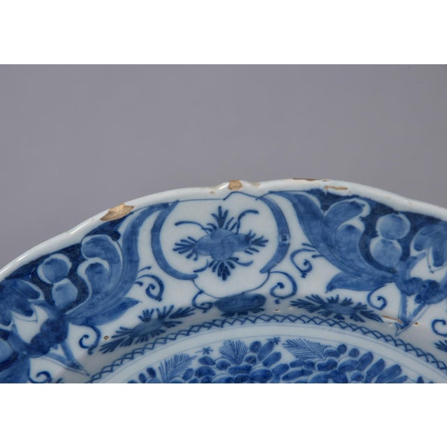 Traditional Dutch Delft Blue and White Charger, Circa 1800 For Sale - Image 3 of 12