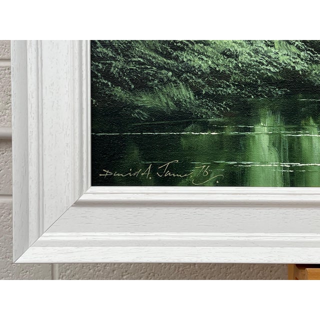 Green Water in the Lake District of England with Lush Trees by British Artist 1976 For Sale - Image 18 of 18
