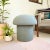 Mint Mushroom Ottoman in Mist Boucle For Sale - Image 8 of 11