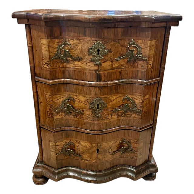 German Walnut Three Drawer Commode, 18th Century For Sale