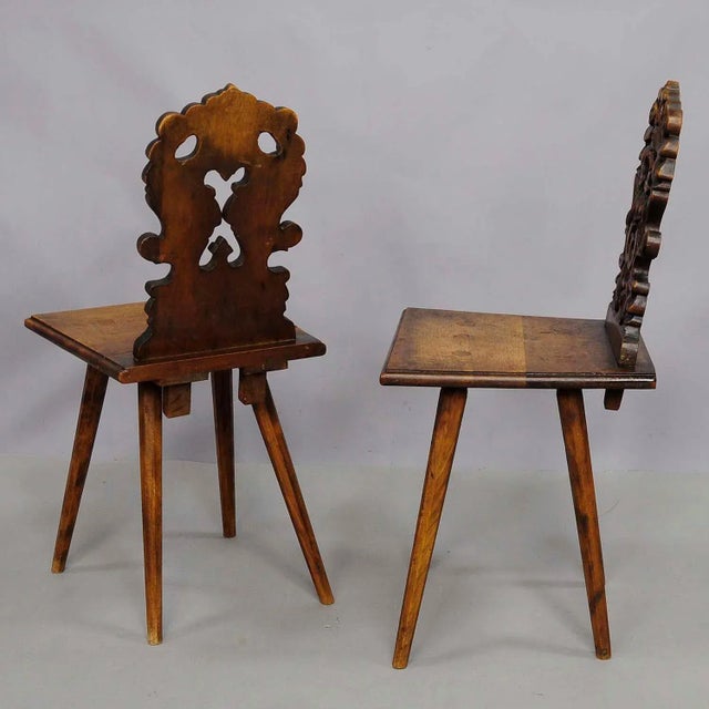 Renaissance Style Carved Children Chairs, 1890s, Set of 2 For Sale - Image 5 of 6