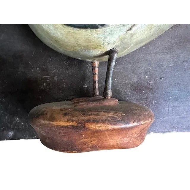 1900 - 1909 1900 American Folk Art Wood Carved Seagull on Board For Sale - Image 5 of 9